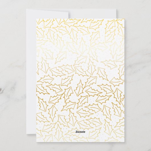 Moderne vrolijke en heldere faux goud 9 foto feestdagenkaart (Achterkant)