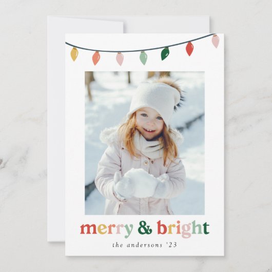 Moderne vrolijke en heldere foto feestdagenkaart (Voorkant)