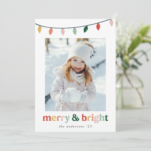 Moderne vrolijke en heldere foto feestdagenkaart (Staand voorkant)
