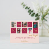 Moderne vrolijke en heldere fotoblokken feestdagenkaart (Staand voorkant)