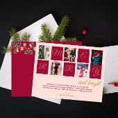 Moderne vrolijke en heldere fotoblokken feestdagenkaart