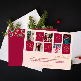 Moderne vrolijke en heldere fotoblokken feestdagenkaart