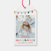 Moderne vrolijke en heldere fotovakantie cadeaulabel (Voorkant)