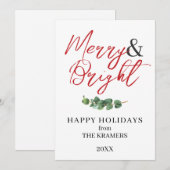 Moderne vrolijke en heldere groenvoorziening feestdagenkaart (Voorkant / Achterkant)