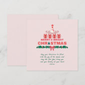 Moderne vrolijke en heldere kerst 2023 kleurrijk feestdagenkaart (Voorkant / Achterkant)