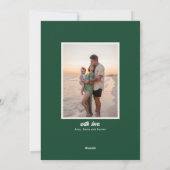 Moderne vrolijke en heldere roze en groene strepen feestdagenkaart (Achterkant)