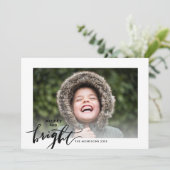 Moderne vrolijke en heldere typografie Kerstfoto Feestdagenkaart (Staand voorkant)