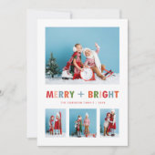 Moderne vrolijke en lichte fotocollage feestdagenkaart (Voorkant)