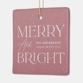 Moderne vrolijke en lichte stoffige Roos foto Keramisch Ornament (Links)