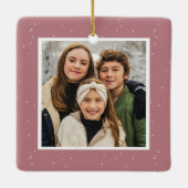 Moderne vrolijke en lichte stoffige Roos foto Keramisch Ornament (Achterkant)