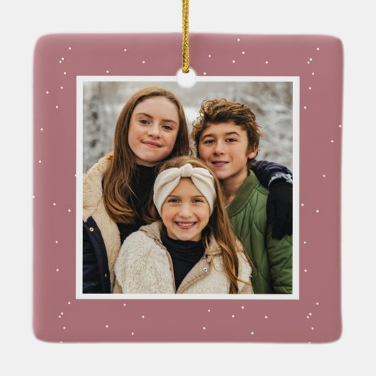 Moderne vrolijke en lichte stoffige Roos foto Keramisch Ornament (Achterkant)