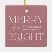 Moderne vrolijke en lichte stoffige Roos foto Keramisch Ornament (Voorkant)