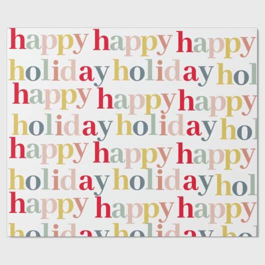 Moderne vrolijke feestdag cadeaupapier (Vlak)