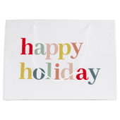 Moderne vrolijke feestdag groot cadeauzakje (Voorkant)