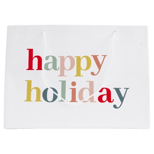 Moderne vrolijke feestdag groot cadeauzakje (Voorkant)