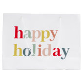 Moderne vrolijke feestdag groot cadeauzakje (Achterkant)