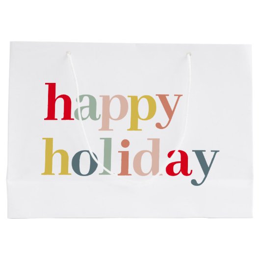 Moderne vrolijke feestdag groot cadeauzakje (Achterkant)