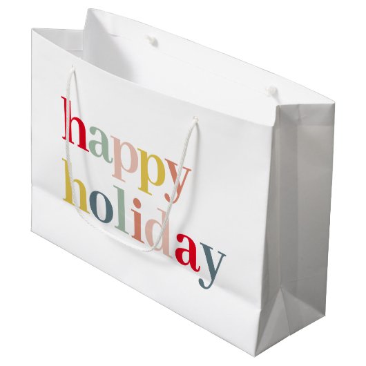 Moderne vrolijke feestdag groot cadeauzakje (Voorkant Gekanteld)