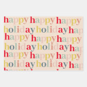 Moderne vrolijke feestdag inpakpapier vel (Voorkant 3)