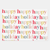 Moderne vrolijke feestdag inpakpapier vel (Voorkant)