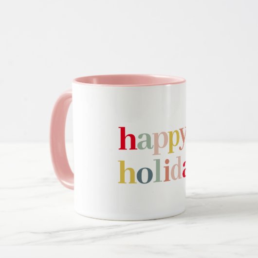 Moderne vrolijke feestdag mok (Voorkant links)