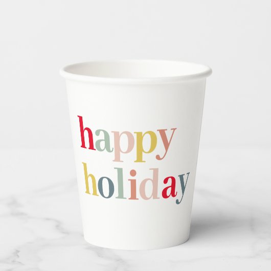 Moderne vrolijke feestdag papieren bekers (Achterkant)