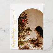 Moderne vrolijke feestdagen 2-foto Kerstmis (Voorkant)