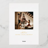 Moderne vrolijke feestdagen 2-foto Kerstmis (Achterkant)