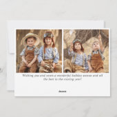 Moderne vrolijke feestdagen 3 FOTO Kerstgroet Feestdagenkaart (Achterkant)