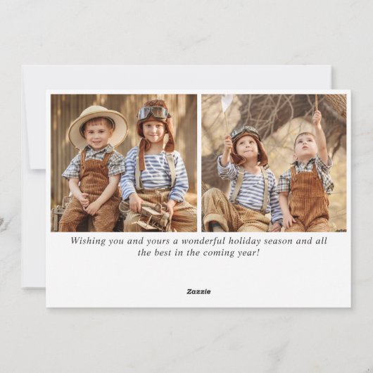Moderne vrolijke feestdagen 3 FOTO Kerstgroet Feestdagenkaart (Achterkant)
