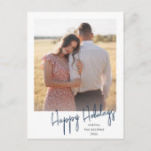 Moderne vrolijke feestdagen Eenvoudige script foto (Voorkant)