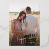 Moderne vrolijke feestdagen Eenvoudige script foto (Voorkant)