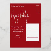 Moderne vrolijke feestdagen Eenvoudige script foto (Achterkant)