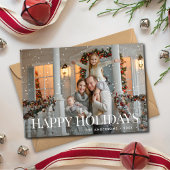 Moderne vrolijke feestdagen Witte Script Foto  Feestdagenkaart