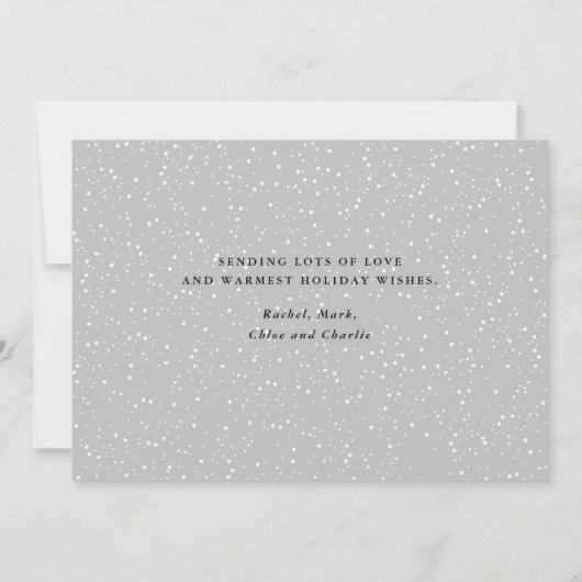 Moderne vrolijke feestdagen Witte Script Foto  Feestdagenkaart (Achterkant)