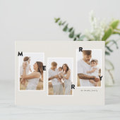 Moderne vrolijke foto feestdagenkaart (Staand voorkant)