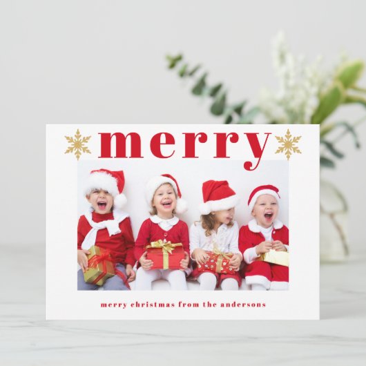 Moderne vrolijke foto vakantie Kaart (Staand voorkant)