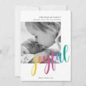 Moderne "vrolijke" fotokerst feestdagenkaart (Voorkant)