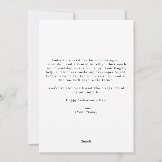 Moderne vrolijke Galentine's Day voor mijn beste v Feestdagenkaart (Achterkant)