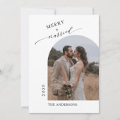 Moderne vrolijke getrouwde Pas getrouwd Bedankkaart (Voorkant)