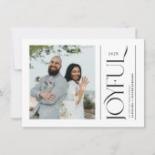 Moderne vrolijke getrouwde Pas getrouwd Vrolijk Ke Feestdagenkaart (Voorkant)