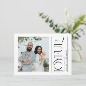 Moderne vrolijke getrouwde Pas getrouwd Vrolijk Ke Feestdagenkaart (Staand voorkant)