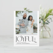 Moderne vrolijke getrouwde Pas getrouwd Vrolijk Ke Feestdagenkaart (Staand voorkant)