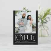 Moderne vrolijke getrouwde Pas getrouwd Vrolijk Ke Feestdagenkaart (Staand voorkant)