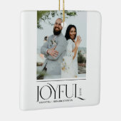 Moderne vrolijke getrouwde Pas getrouwd Vrolijk Ke Keramisch Ornament (Rechts)