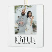 Moderne vrolijke getrouwde Pas getrouwd Vrolijk Ke Keramisch Ornament (Links)