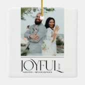 Moderne vrolijke getrouwde Pas getrouwd Vrolijk Ke Keramisch Ornament (Achterkant)