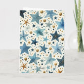 Moderne vrolijke Hanukkah-patroon Aangepaste gezin Kaart (Achterkant)