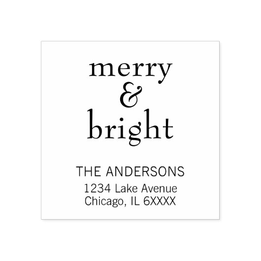 Moderne vrolijke & heldere familienaam vakantie rubberstempel (Afrduk)