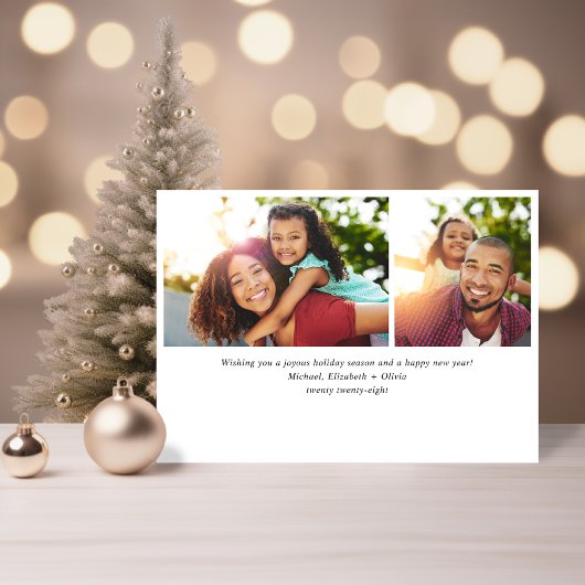 Moderne vrolijke heldere foto Kerstmis Feestdagenkaart